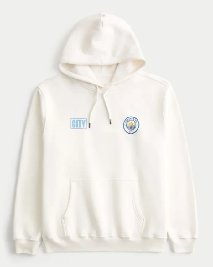 Locker geschnittener Hoodie mit Manchester City-Grafik Locker geschnittener Hoodie mit Manchester City-Grafik