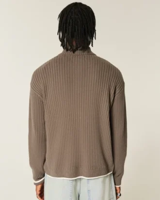 Locker geschnittener Pullover mit Grafikprint und Reißverschluss