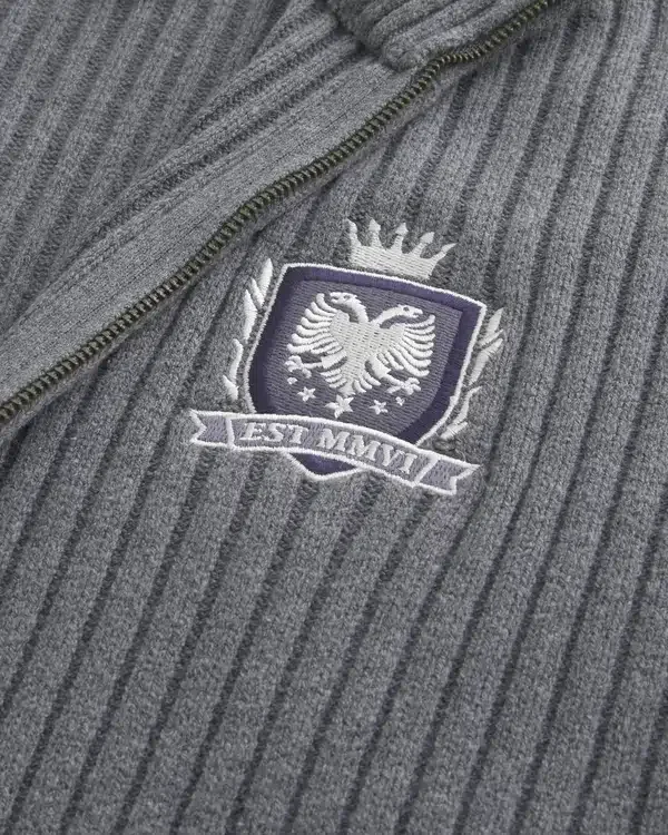 Locker geschnittener Sweater mit Grafik und Reißverschluss Locker geschnittener Sweater mit Grafik und Reißverschluss