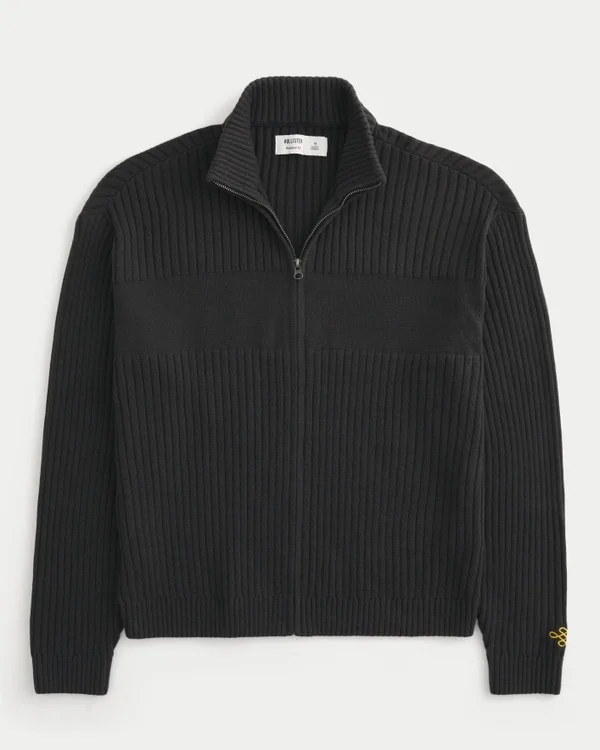 Locker sitzender Sweater mit Reißverschluss Locker sitzender Sweater mit Reißverschluss