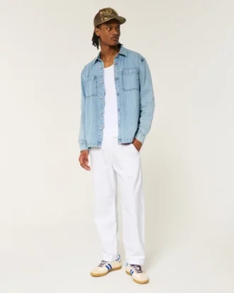 Lockere Pull-On-Hose aus Leinenmischung