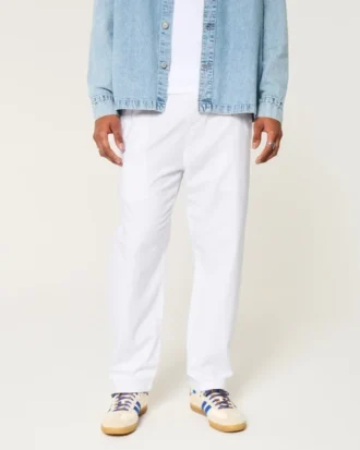 Lockere Pull-On-Hose aus Leinenmischung