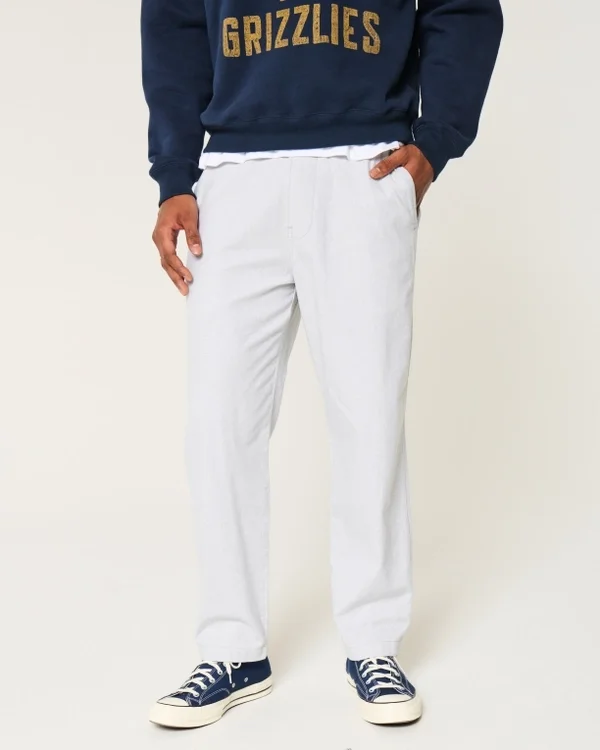 Lockere Pull-On-Hose aus Leinenmischung Lockere Pull-On-Hose aus Leinenmischung