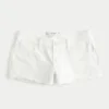 Low-Rise Distressed White Denim Mini Shorts Low-Rise Distressed White Denim Mini Shorts