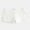 Low-Rise Distressed White Denim Mini Shorts Low-Rise Distressed White Denim Mini Shorts