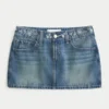Low-Rise-Minirock aus besticktem Denim Low-Rise-Minirock aus besticktem Denim
