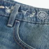 Low-Rise-Minirock aus besticktem Denim Low-Rise-Minirock aus besticktem Denim