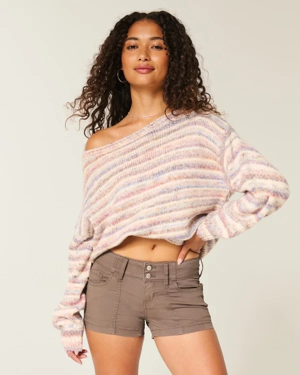 Low-Rise-Shorts aus Popeline Low-Rise-Shorts aus Popeline