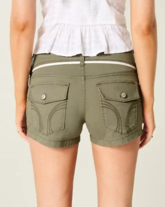 Low-Rise-Shorts aus Popeline mit Schnürung an der Taille