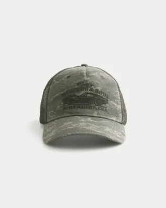 Mac’s Muscles & Rods Trucker-Kappe mit Camouflage-Print