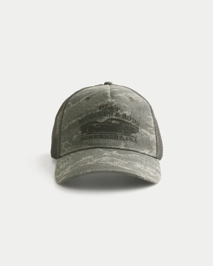 Mac’s Muscles & Rods Trucker-Kappe mit Camouflage-Print