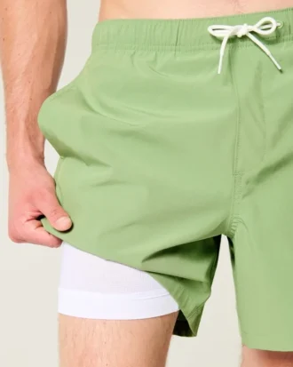 Malibu Beach Graphic Mid-Thigh Volley Swim Trunks Malibu Beach Graphic Mid-Thigh Volley Swim Trunks