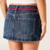 Minirock aus Denim mit niedriger Taille und Bindeband Minirock aus Denim mit niedriger Taille und Bindeband