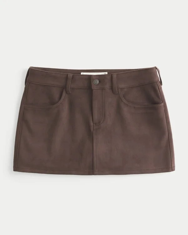Minirock aus Kunstwildleder mit niedriger Leibhöhe Minirock aus Kunstwildleder mit niedriger Leibhöhe