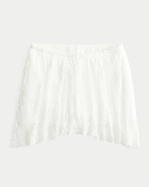 Minirock mit asymmetrischem Saum und Spitze Minirock mit asymmetrischem Saum und Spitze