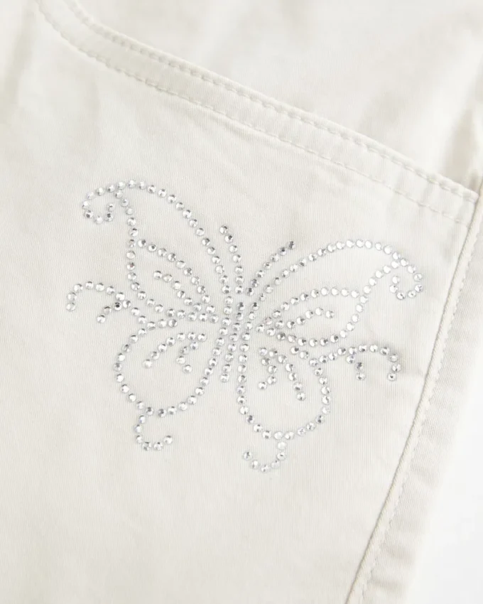 Minirock mit niedriger Taille aus glänzendem Butterfly-Twill Minirock mit niedriger Taille aus glänzendem Butterfly-Twill