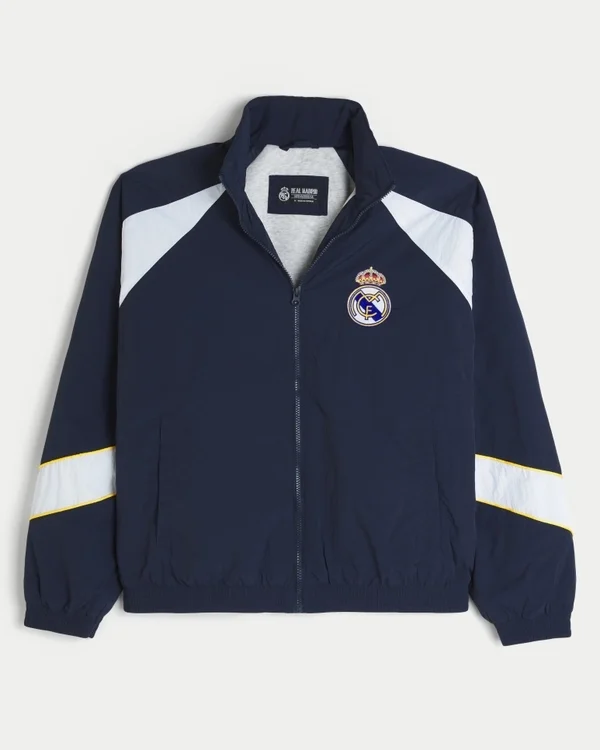 Mit Fleece gefütterte Real Madrid CF Grafik-Trainingsjacke Mit Fleece gefütterte Real Madrid CF Grafik-Trainingsjacke