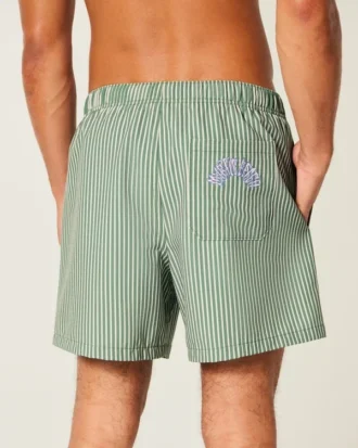 Mittellange Seersucker-Volley-Badeshorts Mittellange Seersucker-Volley-Badeshorts