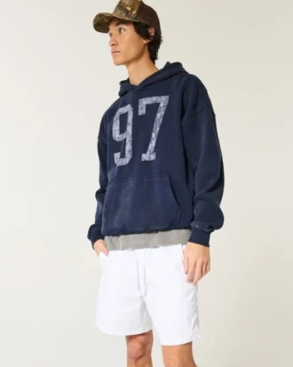 Mittellange Twill-Shorts zum Hineinschlüpfen