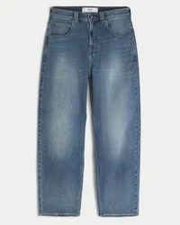 Mittelwaschung Baggy-Jeans mit gesticktem Hai-Motiv