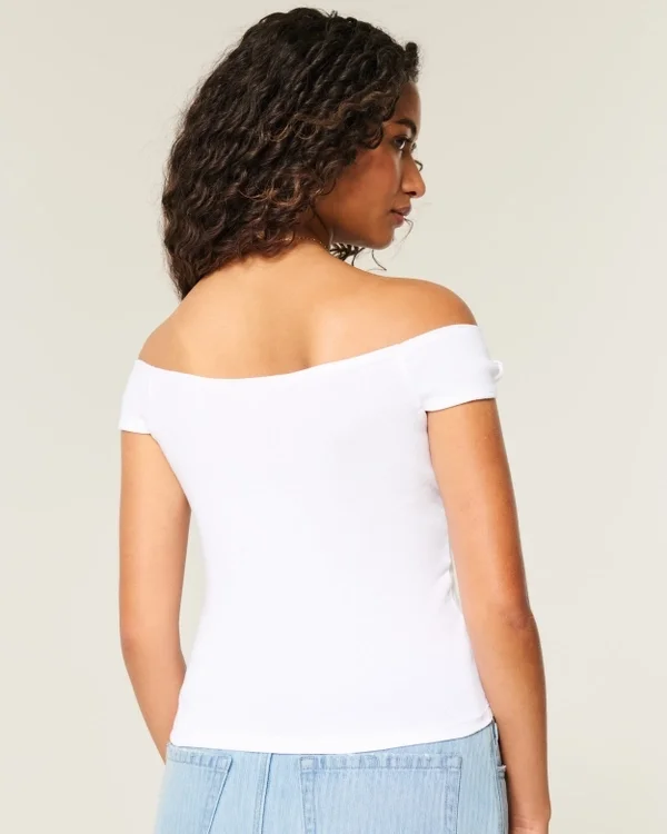 Off-Shoulder-Top mit gebundenen Ärmeln Off-Shoulder-Top mit gebundenen Ärmeln