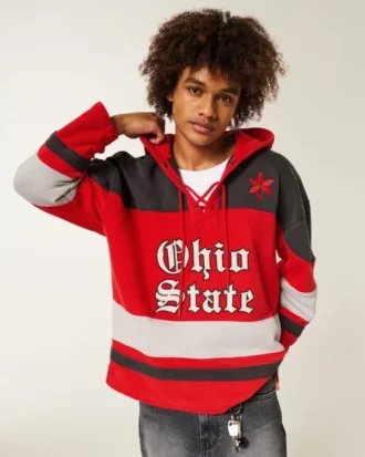 Ohio State University Buckeyes Grafik-Hockey-Jersey-Hoodie