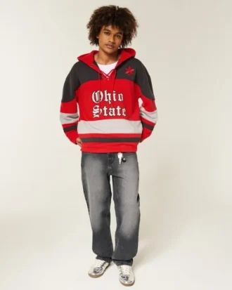 Ohio State University Buckeyes Grafik-Hockey-Jersey-Hoodie