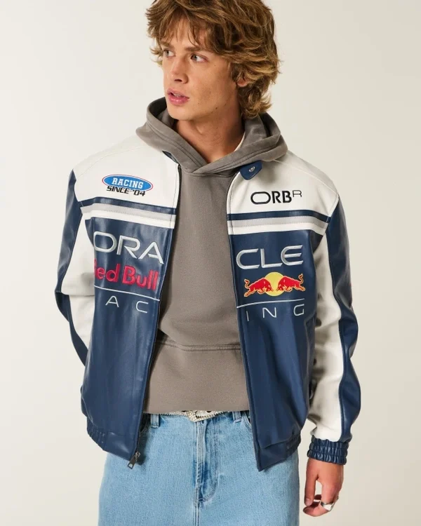 Oracle Red Bull Racing Grafik-Kunstlederjacke Oracle Red Bull Racing Grafik-Kunstlederjacke