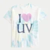Oversized-T-Shirt mit Tie-Dye-Print und „I Heart UV“-Grafik Oversized-T-Shirt mit Tie-Dye-Print und „I Heart UV“-Grafik