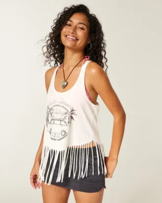Palm Desert Valley Graphic Fringe Tank Palm Desert Valley Graphic Fringe Tank