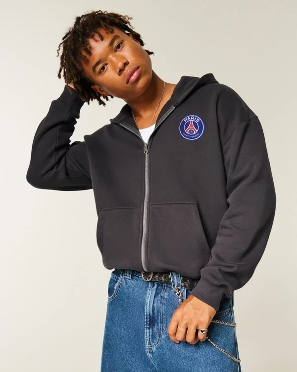 Paris Saint-Germain F.C. Grafik-Kapuzenjacke mit Reißverschluss Paris Saint-Germain F.C. Grafik-Kapuzenjacke mit Reißverschluss