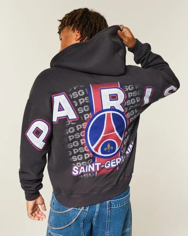 Paris Saint-Germain F.C. Grafik-Kapuzenjacke mit Reißverschluss Paris Saint-Germain F.C. Grafik-Kapuzenjacke mit Reißverschluss