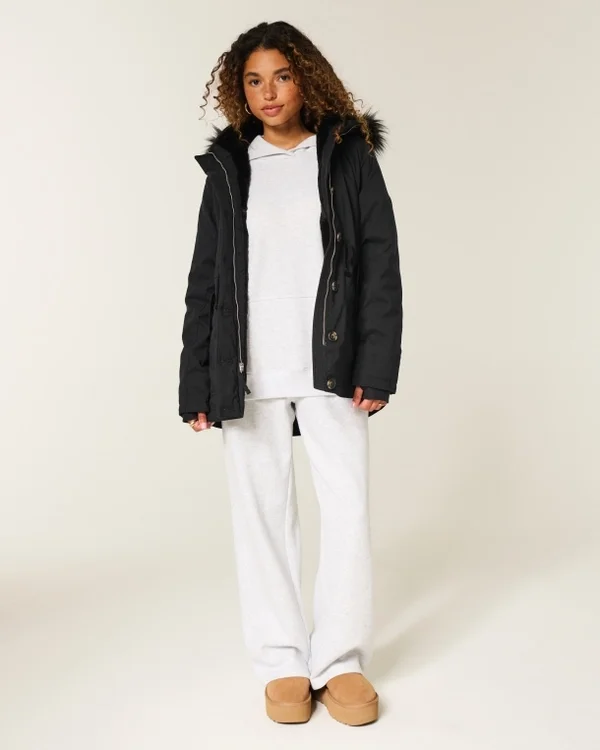 Parka mit Kunstfellfutter Parka mit Kunstfellfutter