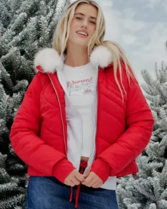 Pufferjacke mit Reißverschlussmuster Pufferjacke mit Reißverschlussmuster