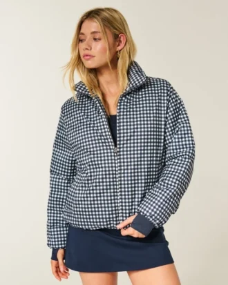 Pufferjacke mit Reißverschlussmuster Pufferjacke mit Reißverschlussmuster