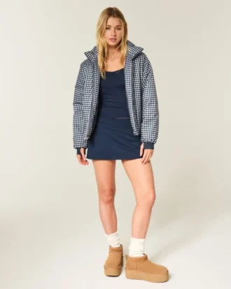 Pufferjacke mit Reißverschlussmuster Pufferjacke mit Reißverschlussmuster