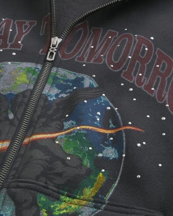 Rectangle Fit Someday Tomorrow Grafik-Zip-Hoodie Rectangle Fit Someday Tomorrow Grafik-Zip-Hoodie