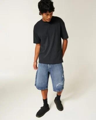 Scorpion Graphic Super Baggy Denim Shorts