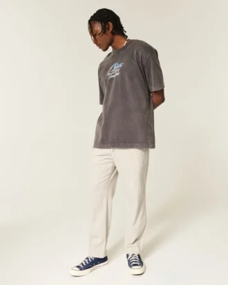 Seersucker-Hose mit weitem Bein zum Hineinschlüpfen