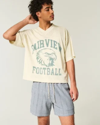 Seersucker-Shorts mit mittlerer Beinlänge zum Hineinschlüpfen