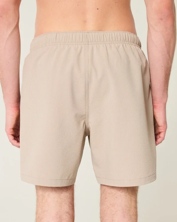 Seersucker-Volley-Badehose, mittellang Seersucker-Volley-Badehose, mittellang