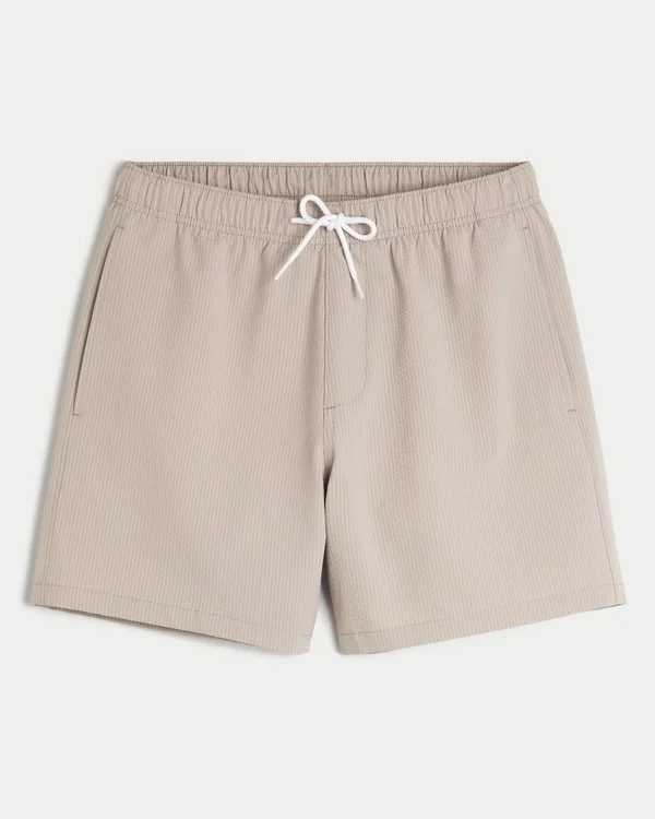 Seersucker-Volley-Badehose, mittellang Seersucker-Volley-Badehose, mittellang
