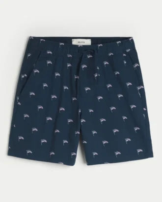 Shorts aus Leinenmischung mit Muster, Länge über dem Knie