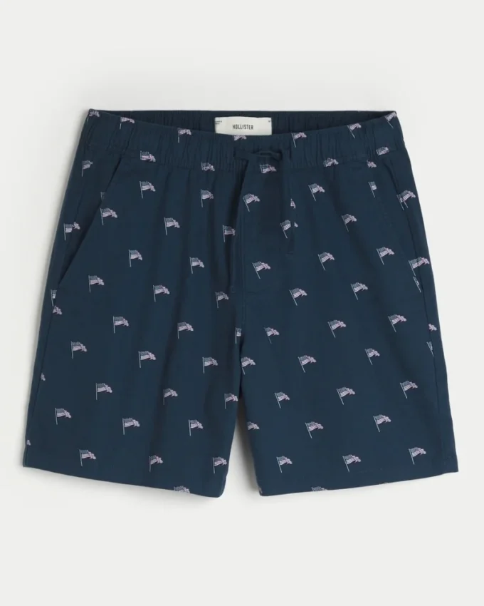 Shorts aus Leinenmischung mit Muster, Länge über dem Knie Shorts aus Leinenmischung mit Muster, Länge über dem Knie