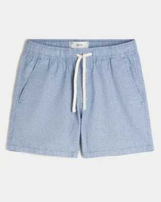 Shorts aus Leinenmischung, mittellang