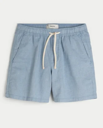 Shorts aus Leinenmischung, mittellang, zum Hineinschlüpfen