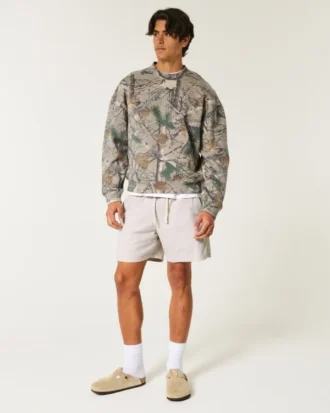 Shorts aus Leinenmischung, mittellang, zum Hineinschlüpfen