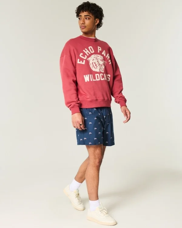 Shorts mit amerikanischem Flaggenmuster, Länge bis zur Mitte des Oberschenkels Shorts mit amerikanischem Flaggenmuster, Länge bis zur Mitte des Oberschenkels