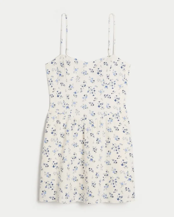 Skort-Kleid aus Leinenmischung mit offenem Rücken Skort-Kleid aus Leinenmischung mit offenem Rücken