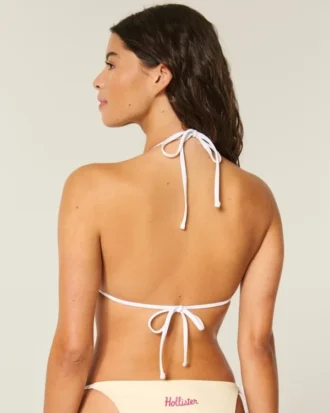 Spring Break Grafik-Halter-Triangel-Bikini-Oberteil